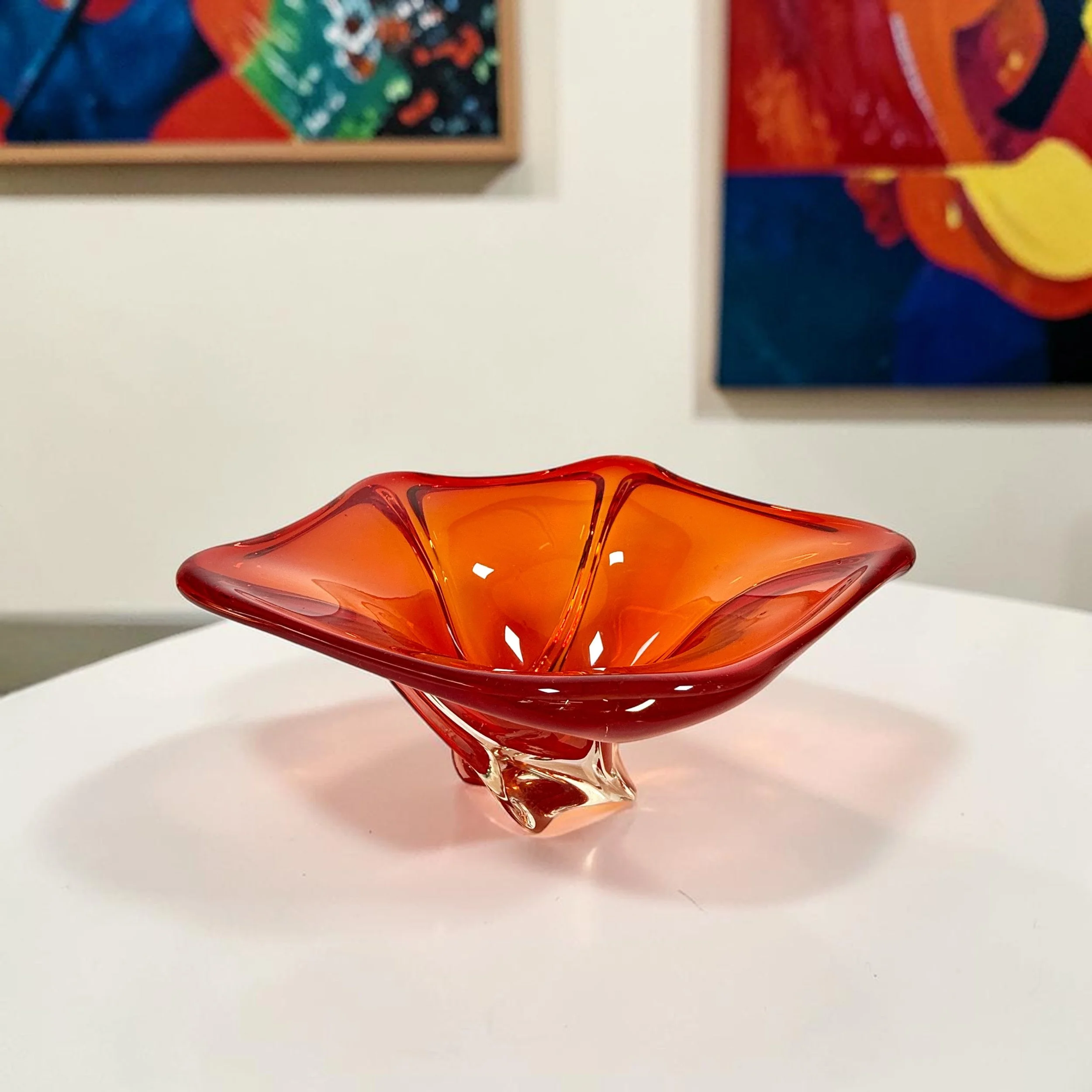Rare IWATA GLASS Red Triangle Bowl/岩田工芸 Rare IWATA GLASS Red